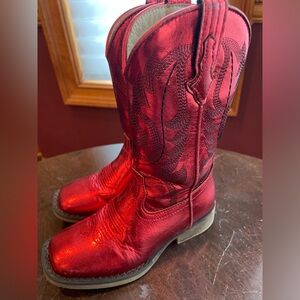 Metallic Red Cowboy boots- Toddler size